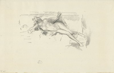 ヌードモデルリクライニング 作： James Abbott McNeill Whistler