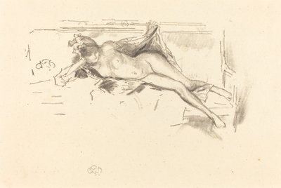 ヌードモデル、リクライニング、1893年。 作： James Abbott McNeill Whistler