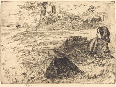ナースメイドと子供、1859年。 作： James Abbott McNeill Whistler