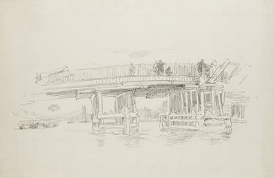 1879年の古いバタシーブリッジ、1887年に公開 作： James Abbott McNeill Whistler