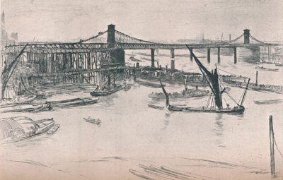 古いハンガーフォード橋、1861年、1903年 作： James Abbott McNeill Whistler