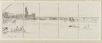 オールド・ウェストミンスター・ブリッジ、1859年 作： James Abbott McNeill Whistler