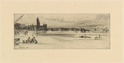 古いウェストミンスター橋、1859 年。 作： James Abbott McNeill Whistler