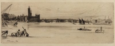 古いウェストミンスター橋、1859 年。 作： James Abbott McNeill Whistler