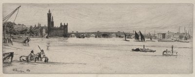 オールドウェストミンスターブリッジ、1859年。 作： James Abbott McNeill Whistler