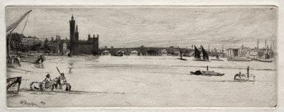 古いウェストミンスター橋、1871 年。 作： James Abbott McNeill Whistler