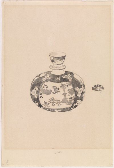鐘形の蓋をした卵形のジンジャージャー、1878年。 作： James Abbott McNeill Whistler