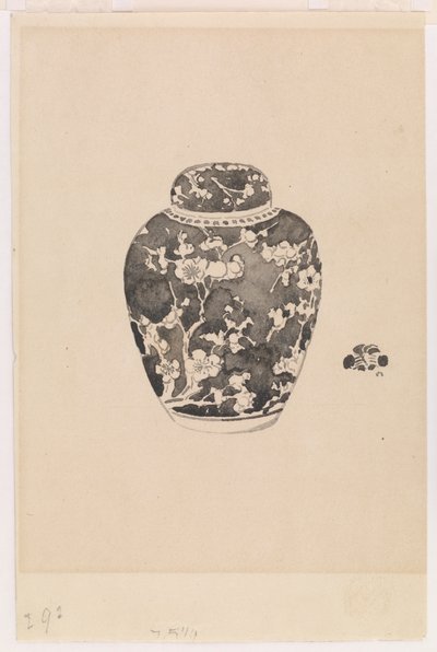 卵形のジンジャー・ジャー（ベル型の蓋付き）1878年 作： James Abbott McNeill Whistler