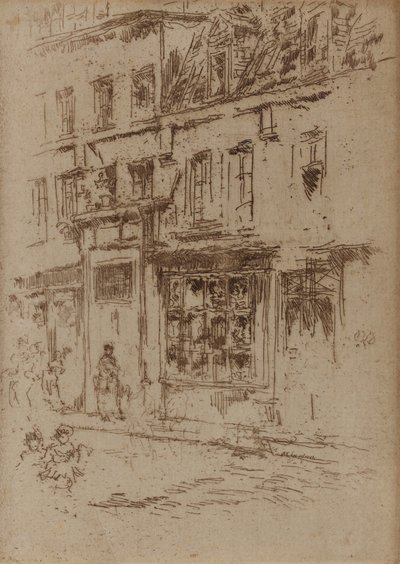 Petite Rue au Beurre, Brussels, 1887年。 作： James Abbott McNeill Whistler