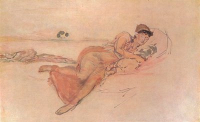 ピンクとローズ、母親の睡眠、c1895、1904 作： James Abbott McNeill Whistler