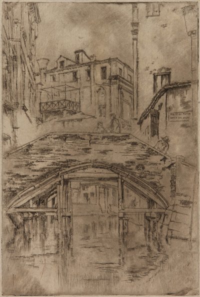 ピオヴァン橋、1879 年から 1880 年。 作： James Abbott McNeill Whistler