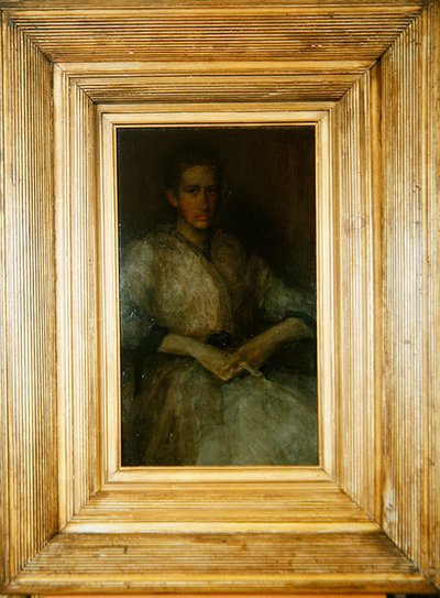 エレン・スタージス・フーパーの肖像、1890年頃（ウッドパネルに油彩）（419723も参照） 作： James Abbott McNeill Whistler