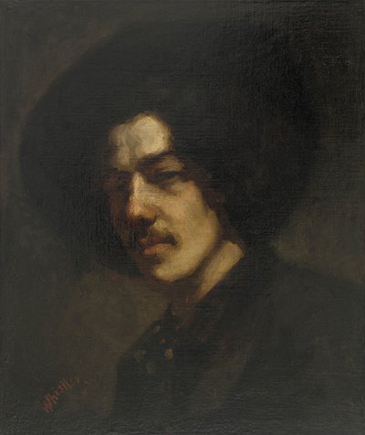 帽子をかぶったウィスラーの肖像、1857～1859年。 作： James Abbott McNeill Whistler