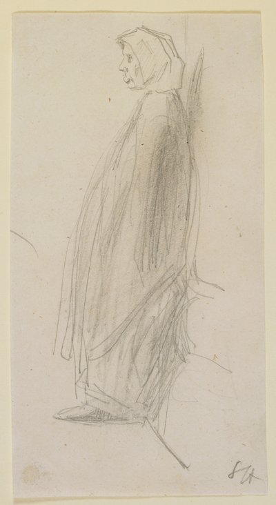 立っている老女の横顔のスケッチ 1858年 作： James Abbott McNeill Whistler