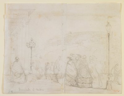 1858年、バーデンを歩く。 作： James Abbott McNeill Whistler