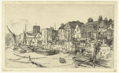テムズ川沿いのパブ アダムとイブ 作： James Abbott McNeill Whistler