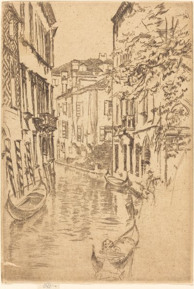 静かな運河、1880年 作： James Abbott McNeill Whistler