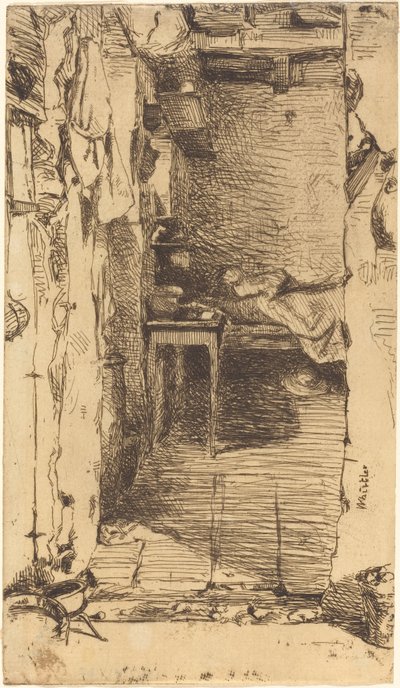 ラグピッカーズ、ムフタール地区、パリ、1​​858年。 作： James Abbott McNeill Whistler
