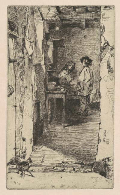 ラグピッカーズ、ムフタール地区、パリ、1​​858年。 作： James Abbott McNeill Whistler
