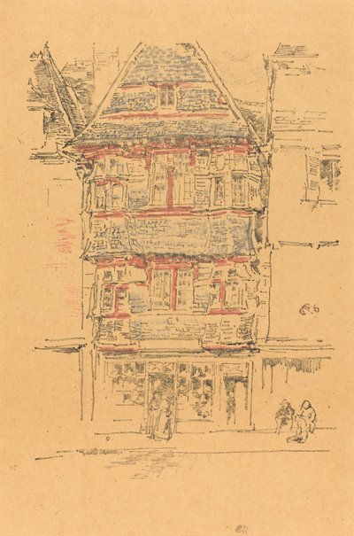 赤い家、ピンポール、1893年。 作： James Abbott McNeill Whistler