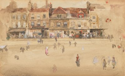 赤と茶色のホクストン、1885-1886。 作： James Abbott McNeill Whistler