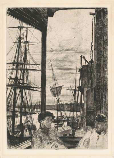 Rotherhithe、1860年。 作： James Abbott McNeill Whistler