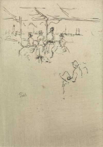 1887年の海軍の復習と題された12のエッチングのセットからのライドピア 作： James Abbott McNeill Whistler
