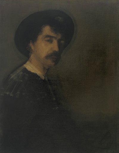 自画像、1870-1875。 作： James Abbott McNeill Whistler