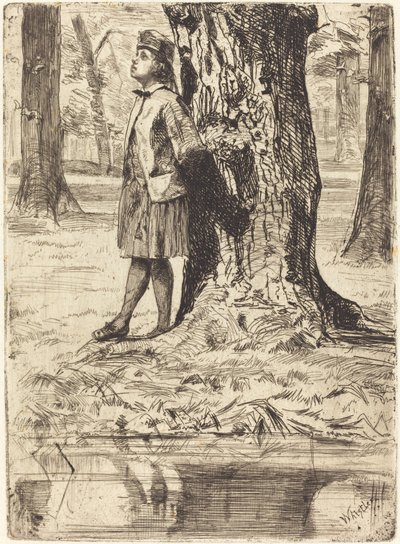 木の下に立つシーモア、1859年。 作： James Abbott McNeill Whistler