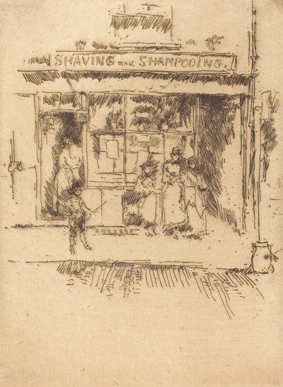 シェービングとシャンプー、c。 18861888。 作： James Abbott McNeill Whistler