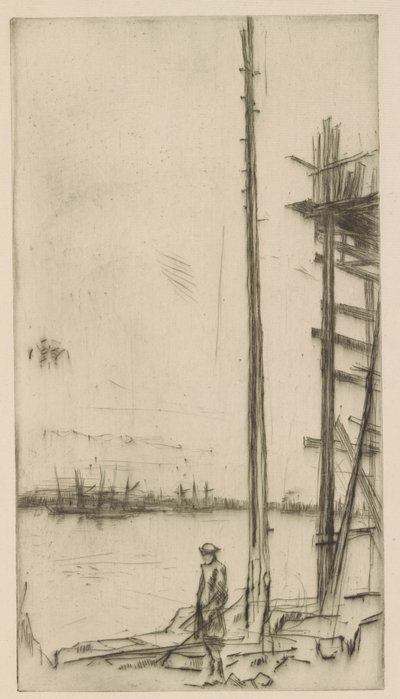 造船所、リバプール、1875 年。 作： James Abbott McNeill Whistler