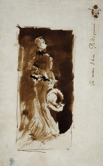 ロサ・コーダーの肖像、1879年頃のスケッチ 作： James Abbott McNeill Whistler