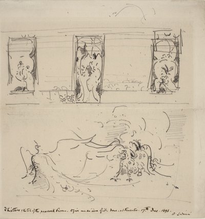 孔雀の間のスケッチ、1898 作： James Abbott McNeill Whistler