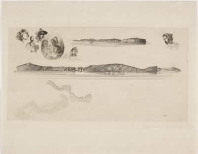 海岸調査プレートのスケッチ 作： James Abbott McNeill Whistler