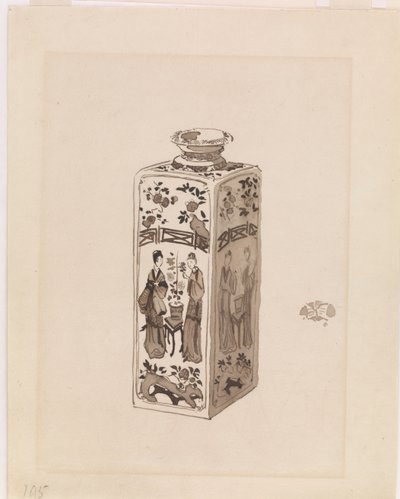 ロングネックの角型キャニスター、1878年 作： James Abbott McNeill Whistler
