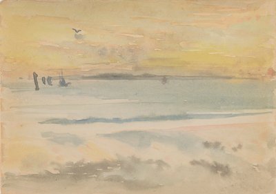 セント・アイヴス：サンセット、1883～1884年。 作： James Abbott McNeill Whistler