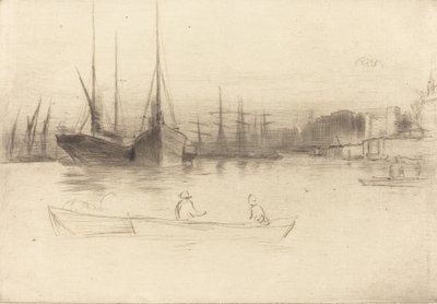 タワー沖の蒸気船（1875年 作： James Abbott McNeill Whistler