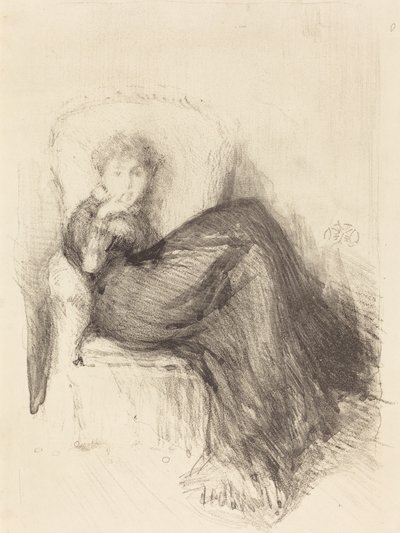 習作。座っているモード」1878年 作： James Abbott McNeill Whistler