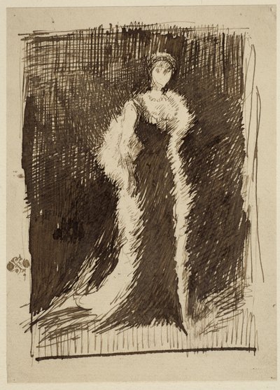 黒のアレンジメントの研究：レディームー、1881 作： James Abbott McNeill Whistler