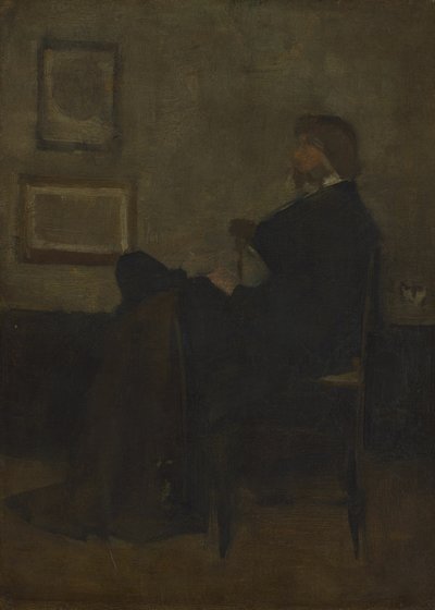 グレーと黒のアレンジメントの習作、No. 2: Thomas Carlyle の肖像、187273。 作： James Abbott McNeill Whistler