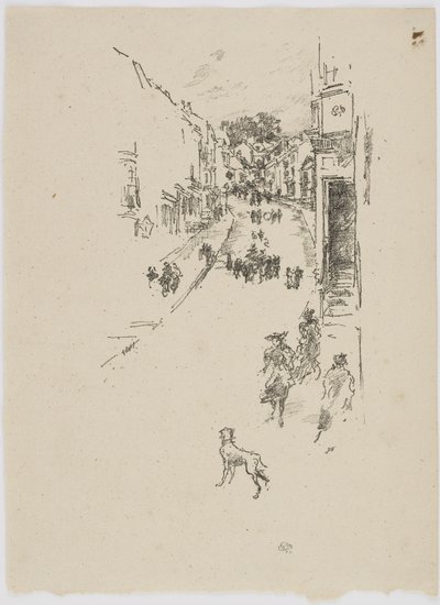 日曜日、ライムレジス、1895年（紙に平版） 作： James Abbott McNeill Whistler