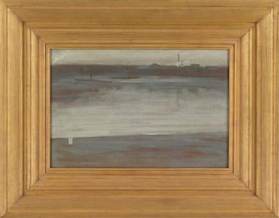 灰色の交響曲：早朝、テムズ、1871。 作： James Abbott McNeill Whistler