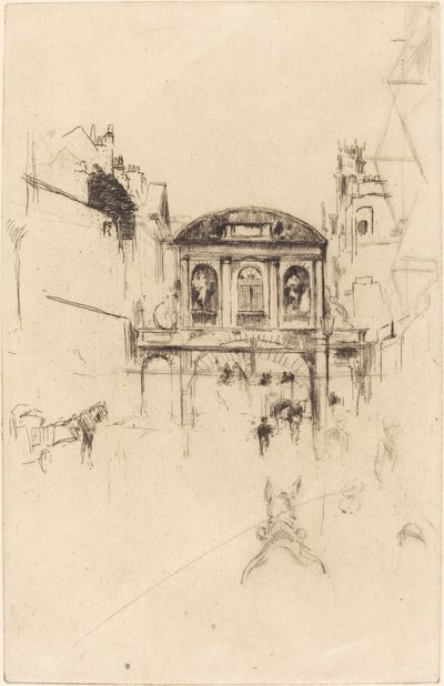 テンプルバー、c。 1877年。 作： James Abbott McNeill Whistler