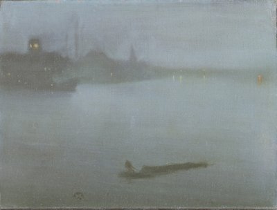 テムズ-青と銀のノクターン、1872-8年頃（キャンバスに油彩） 作： James Abbott McNeill Whistler