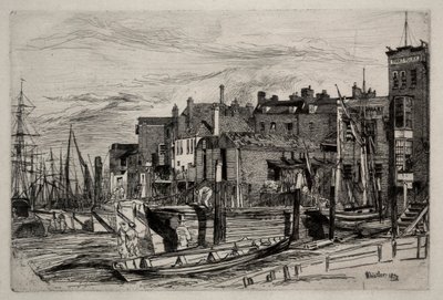 テムズ警察、1859年。 作： James Abbott McNeill Whistler