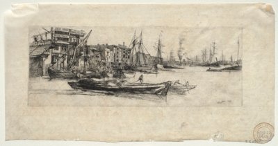テムズ倉庫、1859年。 作： James Abbott McNeill Whistler