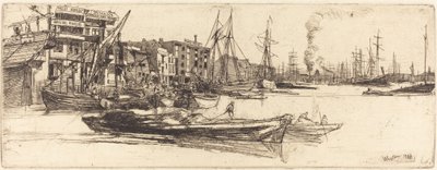 テムズウェアハウス、1859年。 作： James Abbott McNeill Whistler