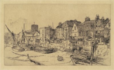 「アダムとイブ」、オールド チェルシー、1878 年。 作： James Abbott McNeill Whistler