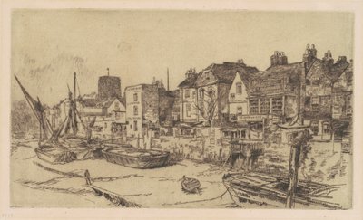 「アダムとイブ」、オールド チェルシー、1878 年。 作： James Abbott McNeill Whistler