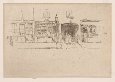 理髪店、チェルシー、1886-88年頃（エッチング、インク、紙） 作： James Abbott McNeill Whistler